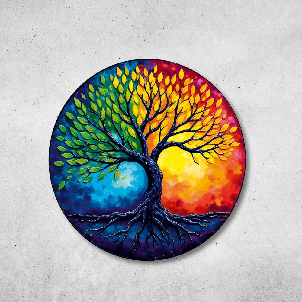 Baum des Lebens - Rundes Metallschild