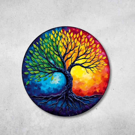 Baum des Lebens - Rundes Metallschild