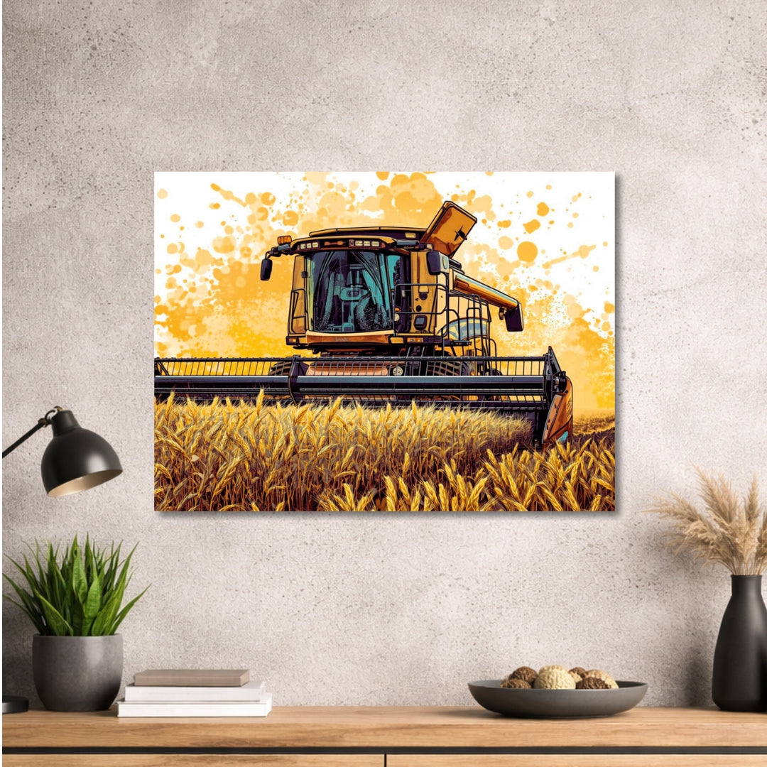 Mähdrescher Design 001 - hochwertiges Design - Bild - Metall