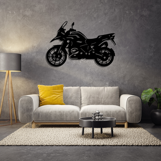 Motorrad Silhouette aus Metall