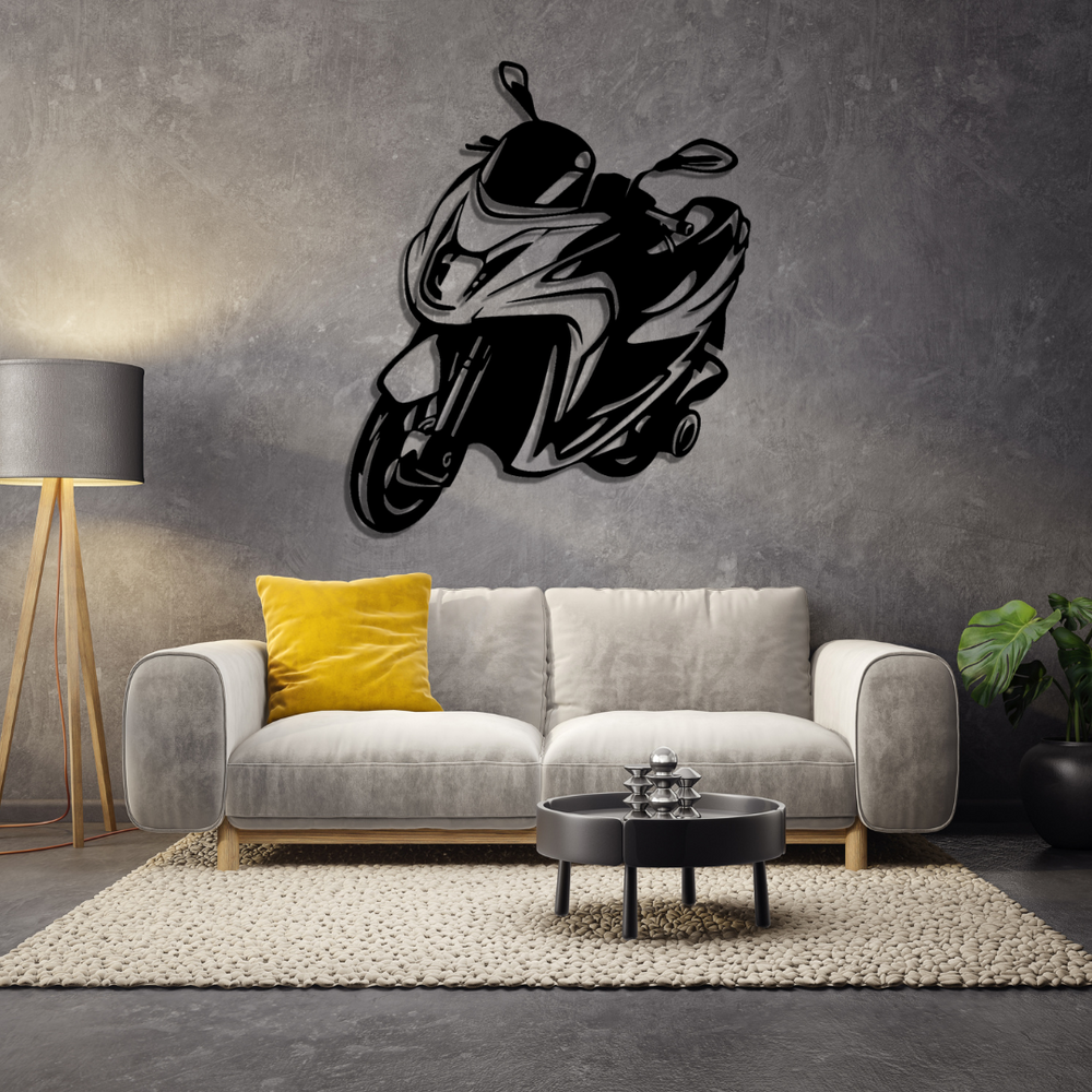 Motorrad Silhouette aus Metall