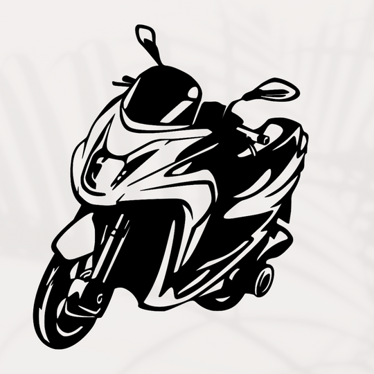 Motorrad Silhouette aus Metall