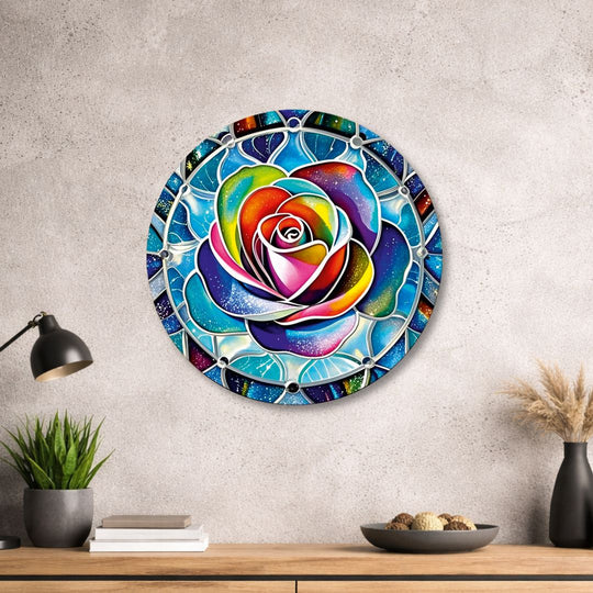 Blume des Lebens - Rundes Metallschild