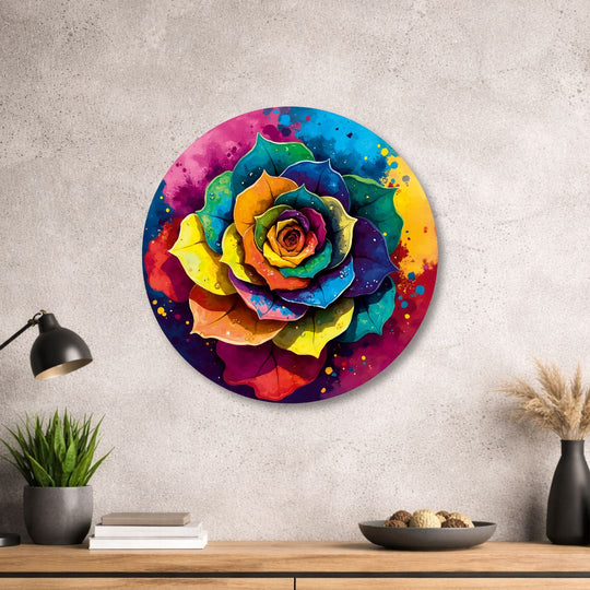 Blume des Lebens - Rundes Metallschild