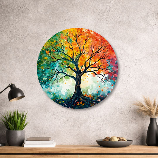 Baum des Lebens - Rundes Metallschild