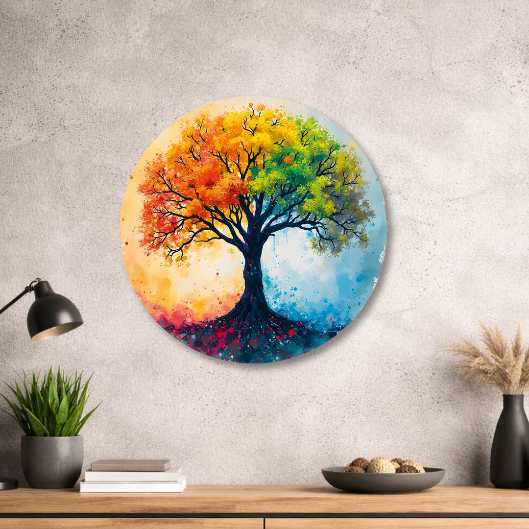 Baum des Lebens - Rundes Metallschild