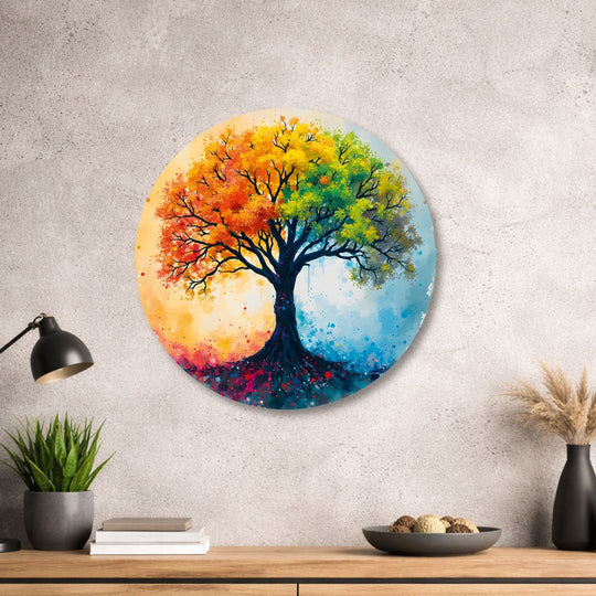 Baum des Lebens - Rundes Metallschild