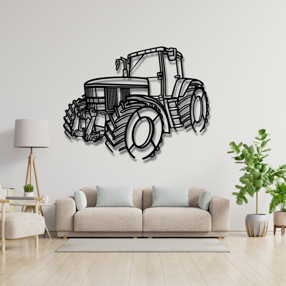 Traktor Silhouette Wanddekoration aus Metall