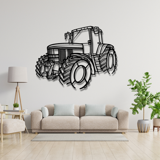 Traktor Silhouette Wanddekoration aus Metall