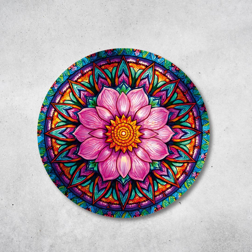 Blume des Lebens - Rundes Metallschild