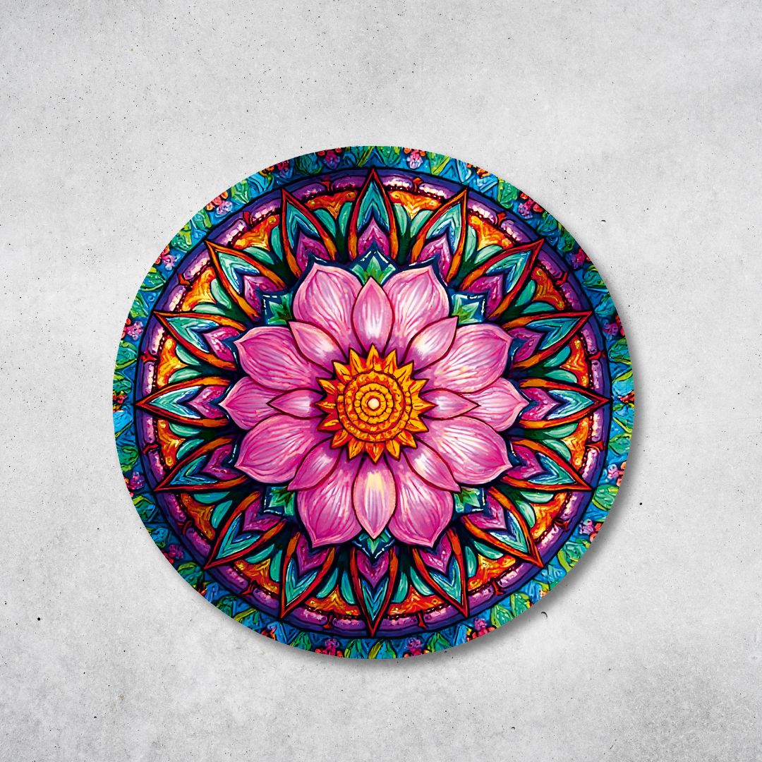 Blume des Lebens - Rundes Metallschild