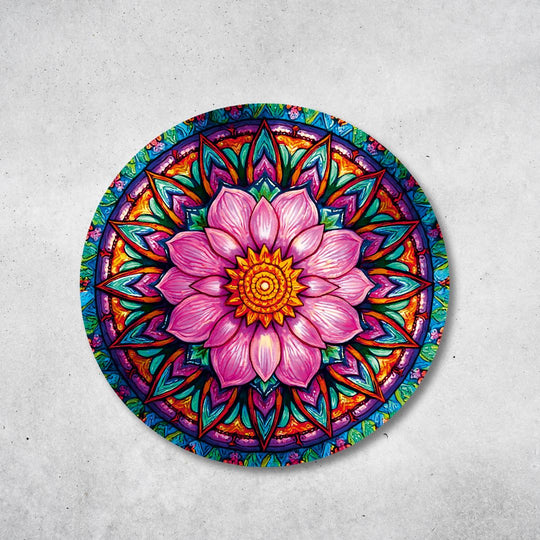 Blume des Lebens - Rundes Metallschild