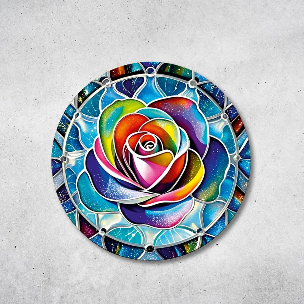 Blume des Lebens - Rundes Metallschild