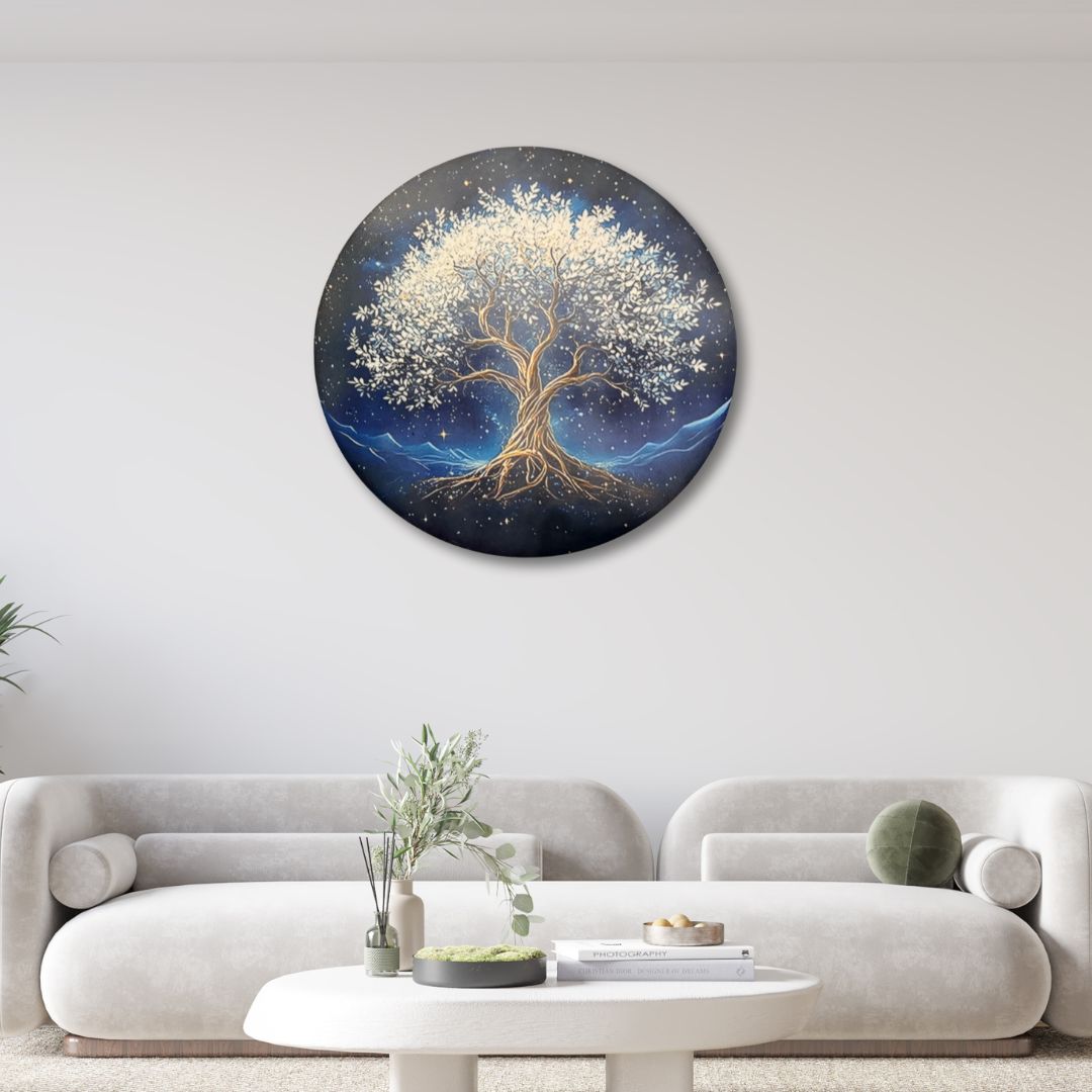 Baum des Lebens - Rundes Metallschild