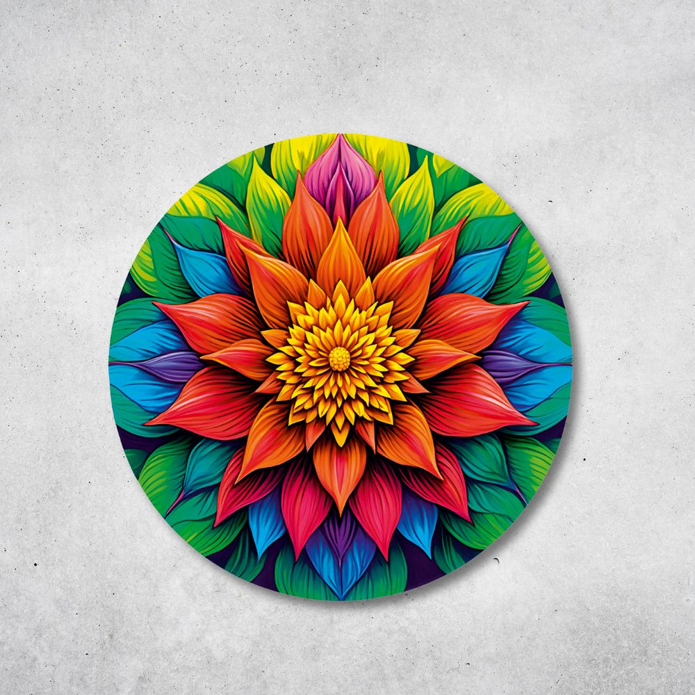 Blume des Lebens - Rundes Metallschild