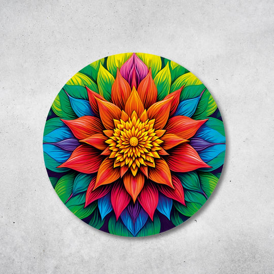 Blume des Lebens - Rundes Metallschild