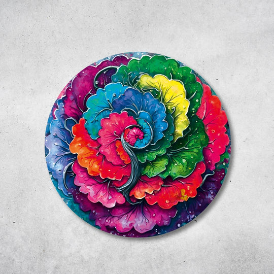 Blume des Lebens - Rundes Metallschild