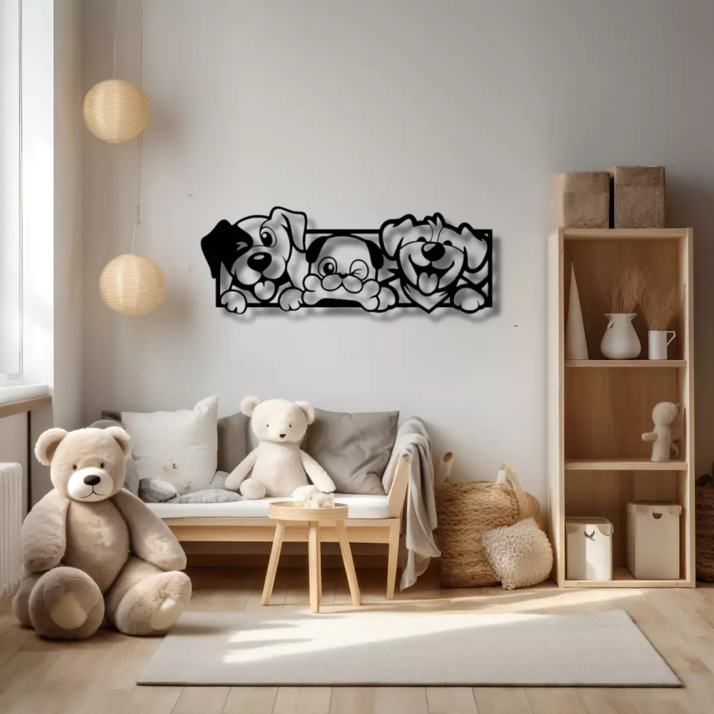 Lustige Hunde Wandbild – Fröhliche Deko fürs Kinderzimmer 🐶✨