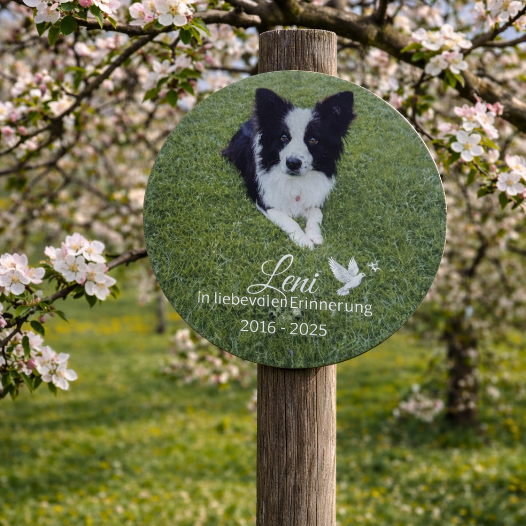 Gedenktafel Farbdruck mit Foto – personalisierte Erinnerung