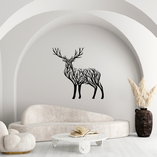 Modernes Metallbild Hirsch – Elegantes Wanddekor mit Naturmotiv