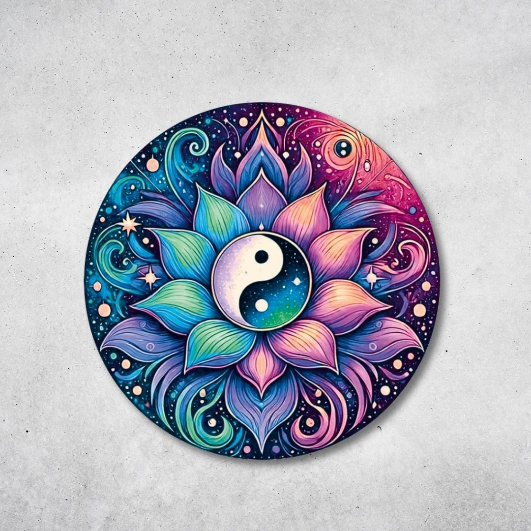 Yin Yang - Rundes Metallschild