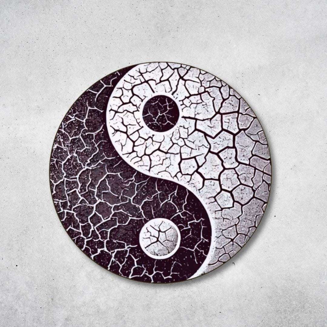 Yin Yang - Rundes Metallschild
