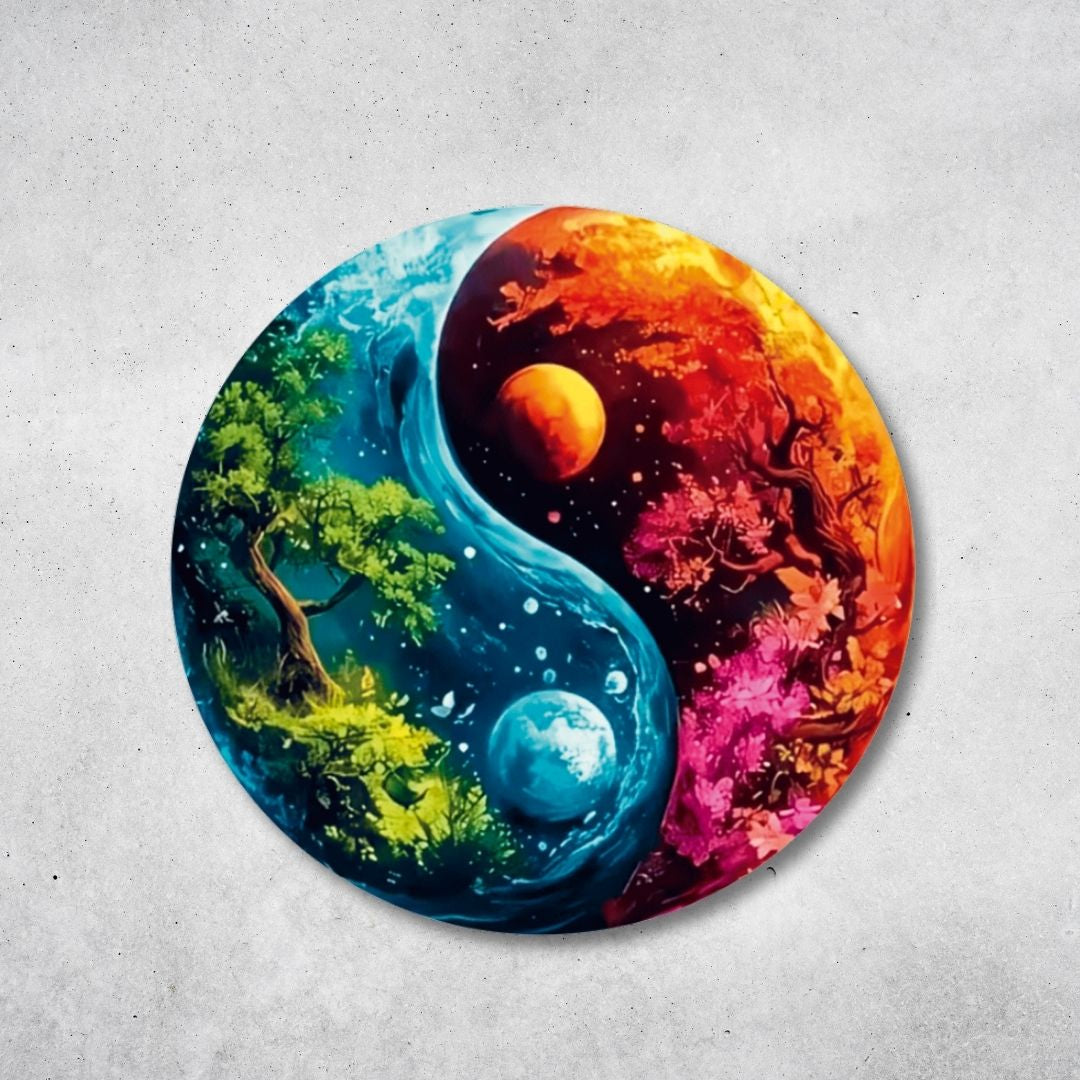 Yin Yang - Rundes Metallschild