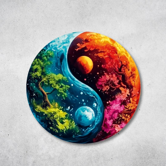 Yin Yang - Rundes Metallschild