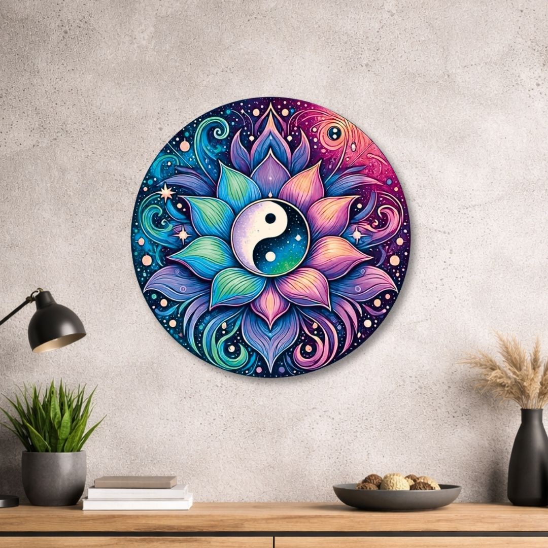 Yin Yang - Rundes Metallschild