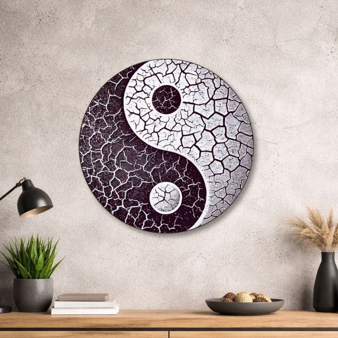 Yin Yang - Rundes Metallschild
