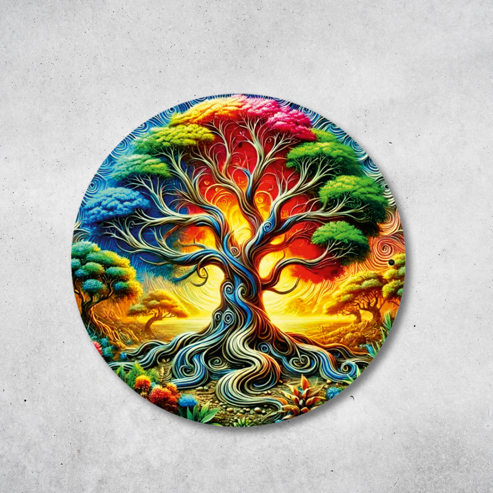 Baum des Lebens - Rundes Metallschild