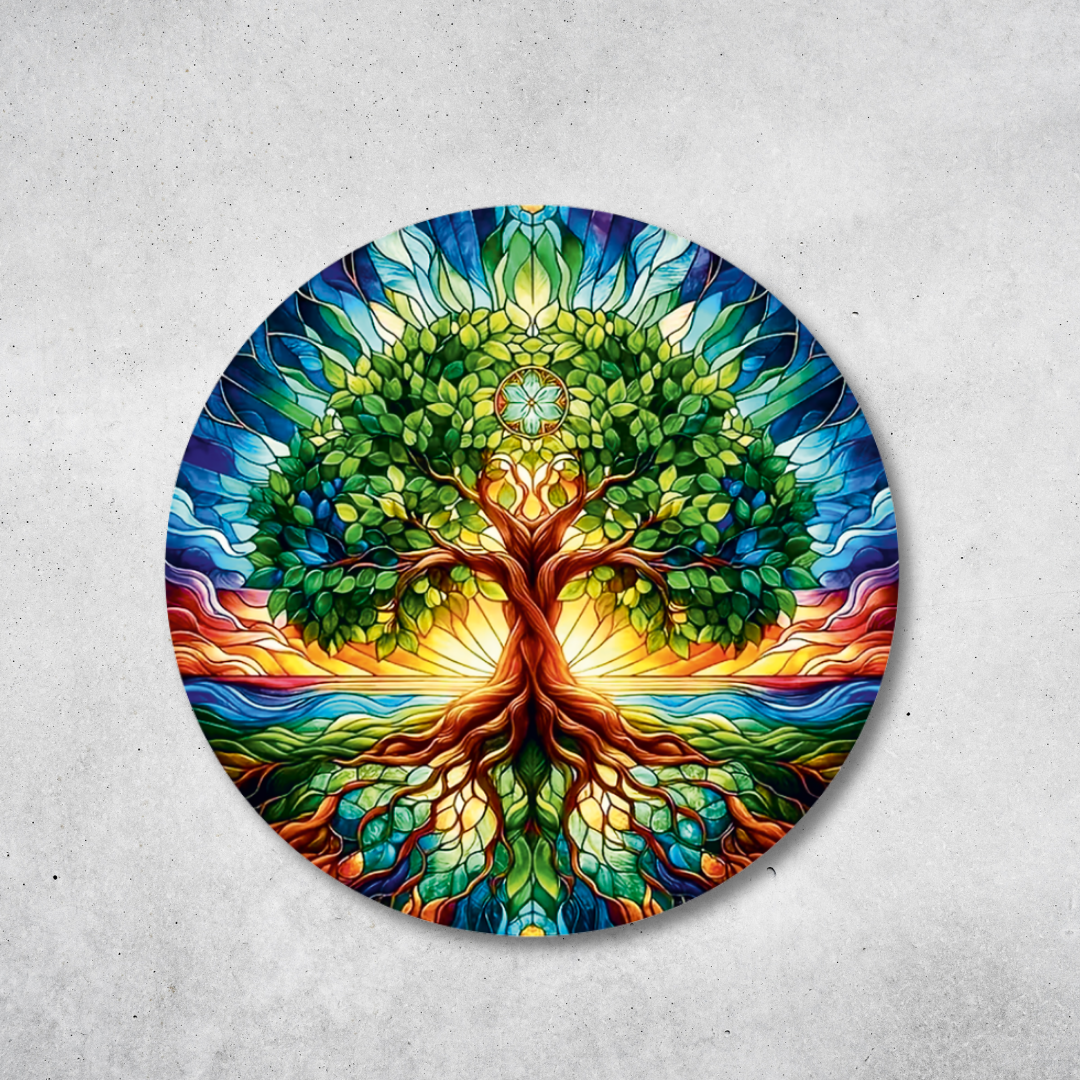 Baum des Lebens - Rundes Metallschild