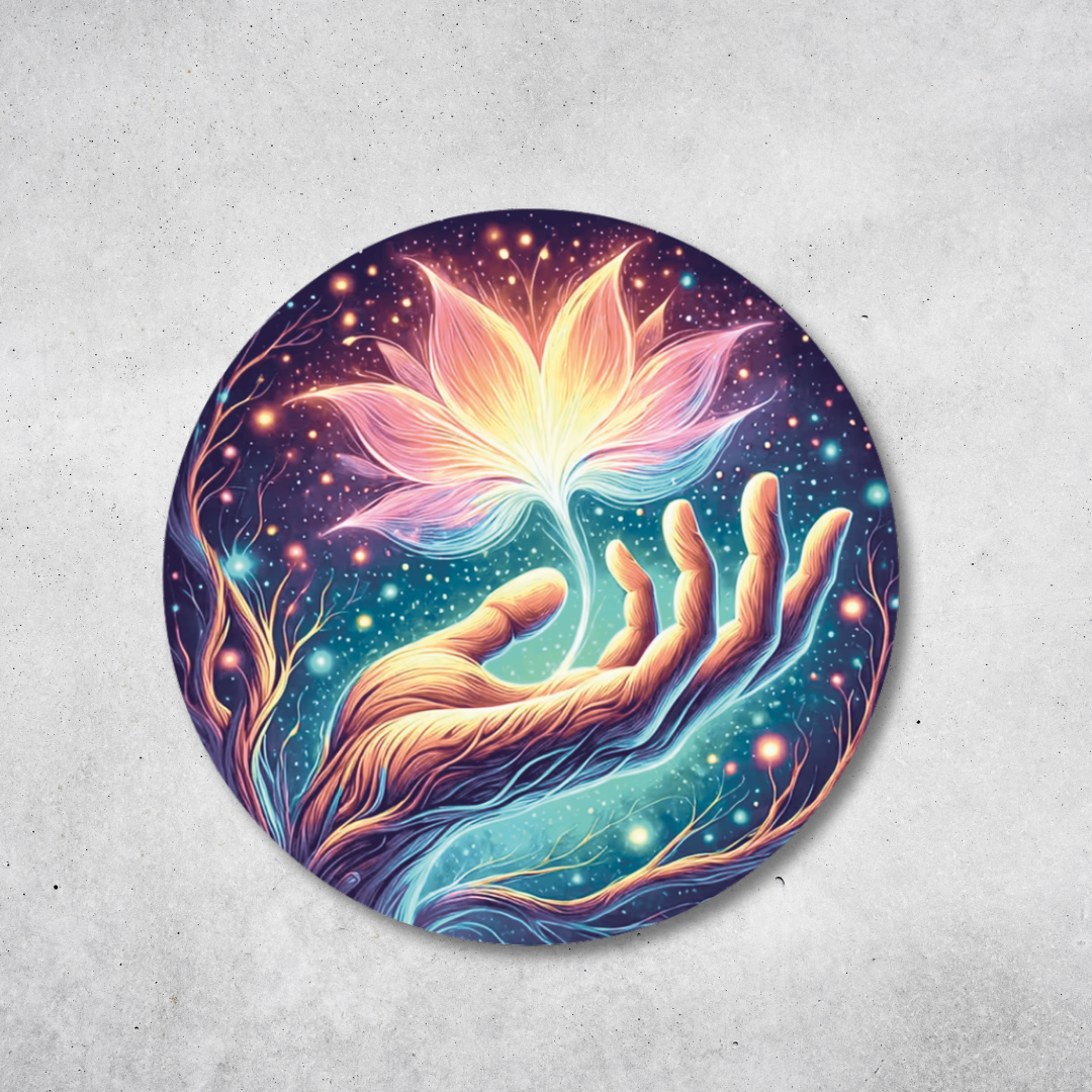 Blume des Lebens - Rundes Metallschild