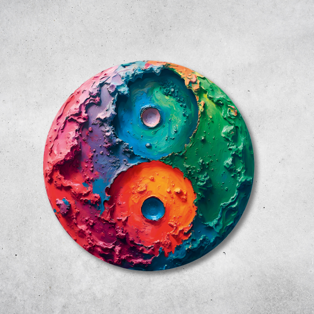 Yin Yang - Rundes Metallschild