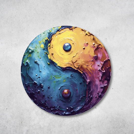 Yin Yang - Rundes Metallschild
