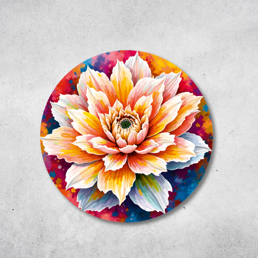 Blume des Lebens - Rundes Metallschild