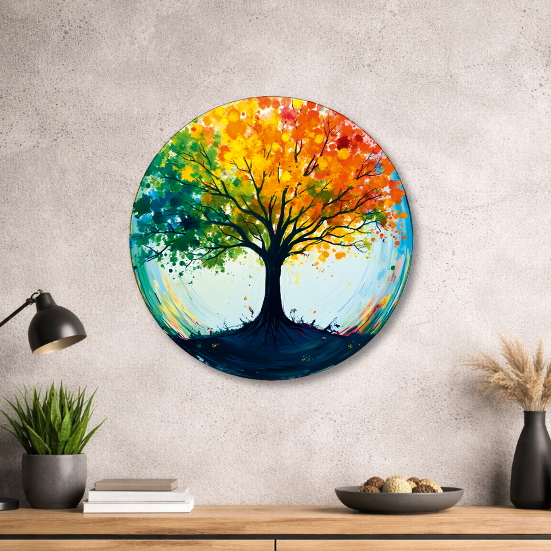 Baum des Lebens - Rundes Metallschild