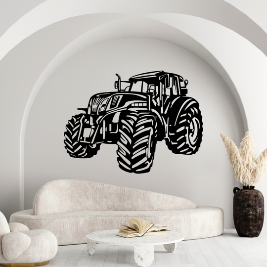 Traktor Silhouette Wanddekoration aus Metall