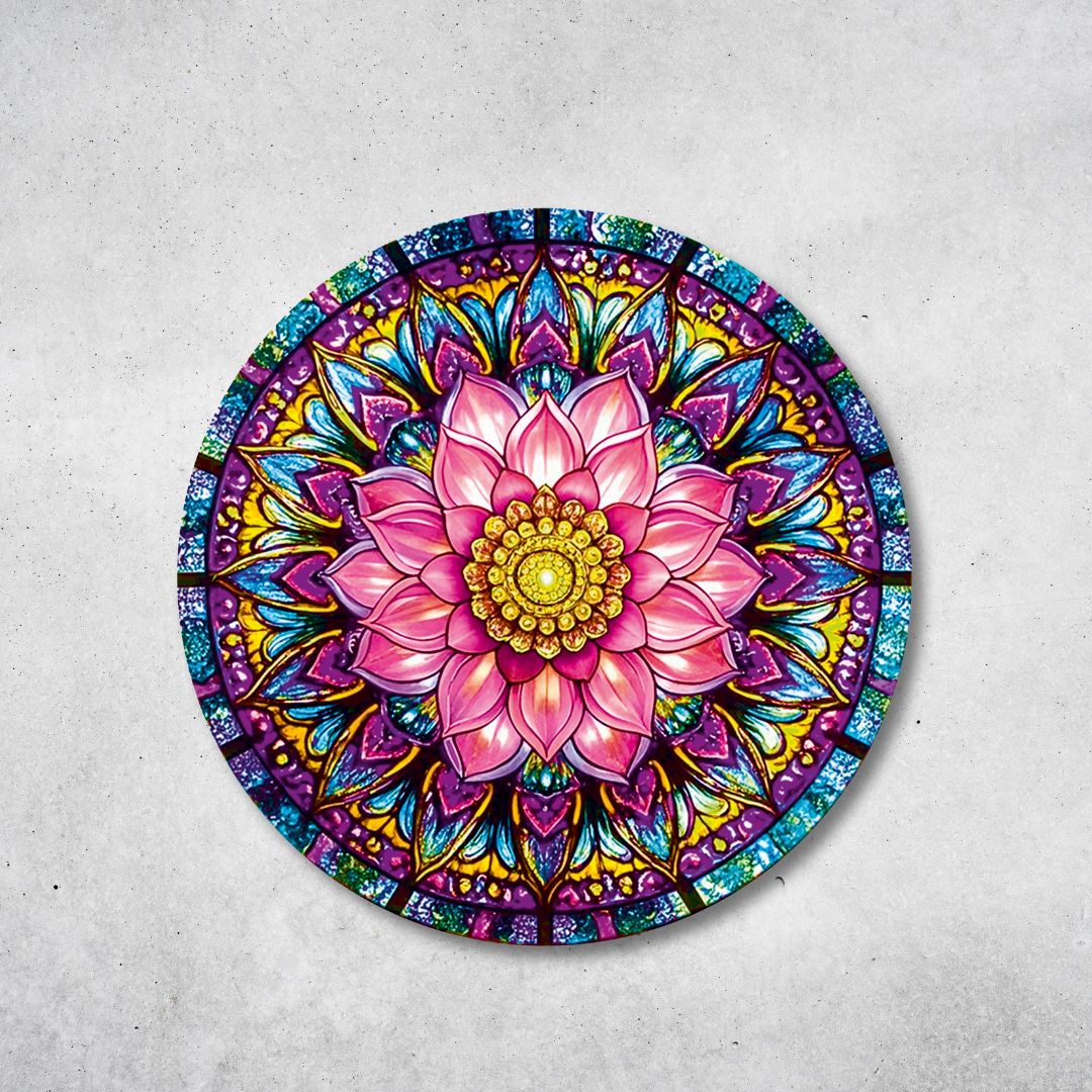 Blume des Lebens - Rundes Metallschild